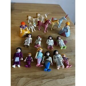 vintage playmobil Magical Fantasy Unicorns Mermaids Royalty Lot 18 Pieces